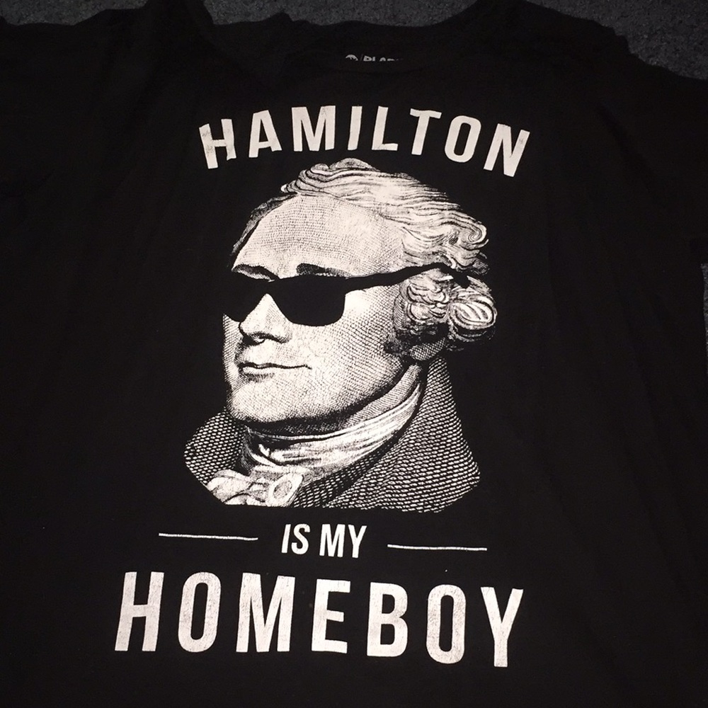 hamilton is my homeboy black t-shirt
